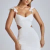Rialta Cut Out Satin Miniklänning i Ivory Rialta Cut Out Satin Miniklänning i Ivory