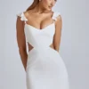 Rialta Cut Out Satin Miniklänning i Ivory Rialta Cut Out Satin Miniklänning i Ivory