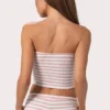 Ribbad jersey-bandeau-top i rosa randigt Ribbad jersey-bandeau-top i rosa randigt