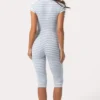 Ribbad jersey-capri-jumpsuit i blå rand Ribbad jersey-capri-jumpsuit i blå rand