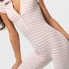 Ribbad jersey-capri-Jumpsuit i rosa randigt Ribbad jersey-capri-Jumpsuit i rosa randigt