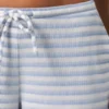 Ribbad jerseybyxa med låg midja i blå rand Ribbad jerseybyxa med låg midja i blå rand