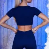 Ribbade minishorts i marinblått Ribbade minishorts i marinblått