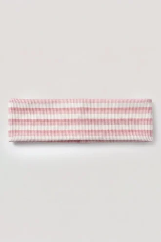 Ribbat jersey-pannband i rosa randigt Ribbat jersey-pannband i rosa randigt