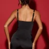 Romera satin-korsettplaysuit i svart Romera satin-korsettplaysuit i svart