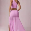 Romy asymmetrisk maxikjol med rynkad detalj i Pink Orchid Romy asymmetrisk maxikjol med rynkad detalj i Pink Orchid