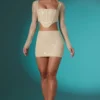 Romy Embellished Lace Bodycon Mini Kjolar i Ivory Romy Embellished Lace Bodycon Mini Kjolar i Ivory