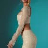 Romy Embellished Lace Bodycon Mini Kjolar i Ivory Romy Embellished Lace Bodycon Mini Kjolar i Ivory