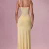 Rosina Mesh Draped Bridesmaid Klänning i Butter Yellow Rosina Mesh Draped Bridesmaid Klänning i Butter Yellow