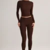 Roux Modal Mid-Rise Cropped Leggings i chokladbrunt Roux Modal Mid-Rise Cropped Leggings i chokladbrunt