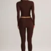 Roux Modal Mid-Rise Cropped Leggings i chokladbrunt Roux Modal Mid-Rise Cropped Leggings i chokladbrunt