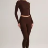 Roux Modal Mid-Rise Cropped Leggings i chokladbrunt Roux Modal Mid-Rise Cropped Leggings i chokladbrunt