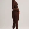 Roux Modal Mid-Rise Cropped Leggings i chokladbrunt Roux Modal Mid-Rise Cropped Leggings i chokladbrunt