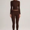 Roux Modal Mid-Rise Cropped Leggings i chokladbrunt Roux Modal Mid-Rise Cropped Leggings i chokladbrunt