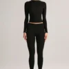 Roux Modal Mid-Rise Cropped Leggings i svart Roux Modal Mid-Rise Cropped Leggings i svart