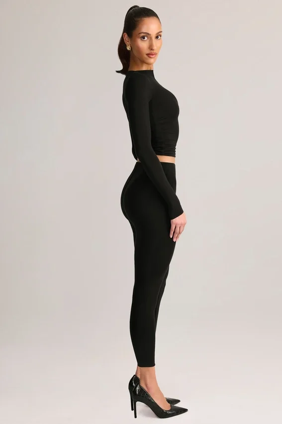 Roux Modal Mid-Rise Cropped Leggings i svart Roux Modal Mid-Rise Cropped Leggings i svart