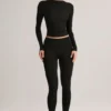 Roux Modal Mid-Rise Cropped Leggings i svart Roux Modal Mid-Rise Cropped Leggings i svart