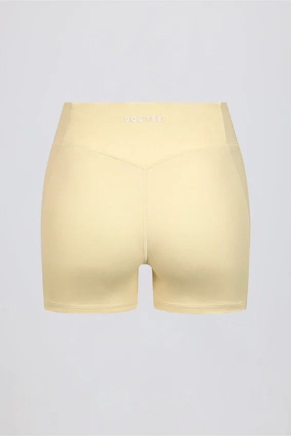 Rynkade minishorts i citrongul melerad Rynkade minishorts i citrongul melerad