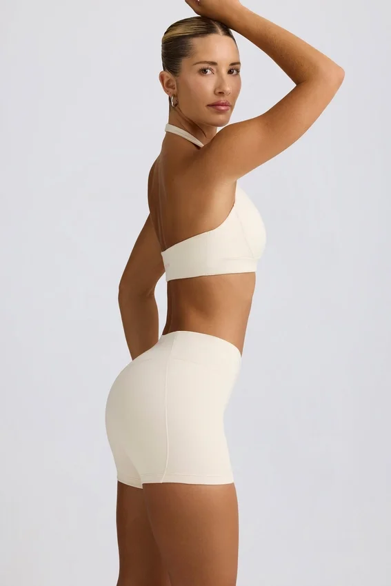 Rynkade minishorts i ivory marl Rynkade minishorts i ivory marl