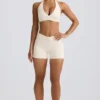 Rynkade minishorts i ivory marl Rynkade minishorts i ivory marl