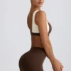 Rynkade minishorts i pecanmarl Rynkade minishorts i pecanmarl