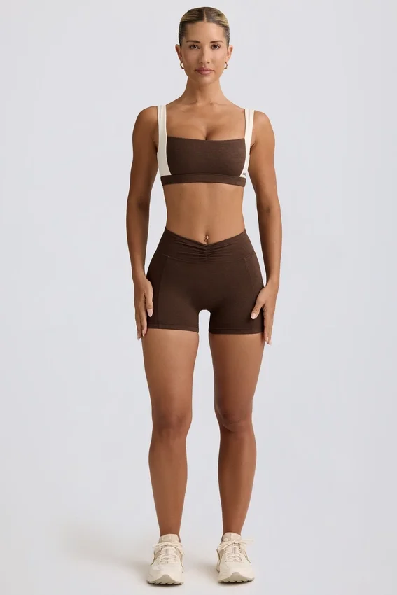 Rynkade minishorts i pecanmarl Rynkade minishorts i pecanmarl