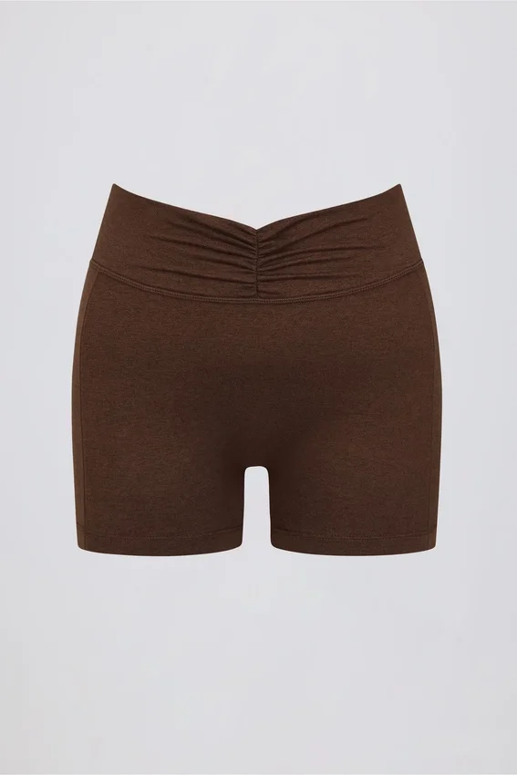 Rynkade minishorts i pecanmarl Rynkade minishorts i pecanmarl