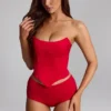 Sabrine Slinky Jersey Low-Rise Hotpants i Fire Red Sabrine Slinky Jersey Low-Rise Hotpants i Fire Red