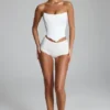 Sabrine Slinky Jersey Low-Rise Hotpants i vitt Sabrine Slinky Jersey Low-Rise Hotpants i vitt
