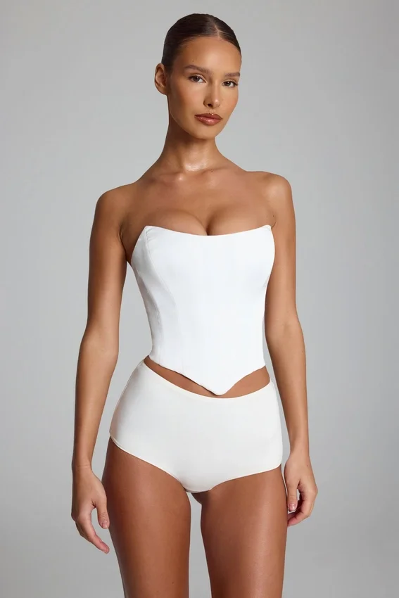 Sabrine Slinky Jersey Low-Rise Hotpants i vitt Sabrine Slinky Jersey Low-Rise Hotpants i vitt