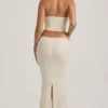Saphira Embellished Cut-Out Draped Corset Gown i vitt Saphira Embellished Cut-Out Draped Corset Gown i vitt