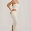 Saphira Embellished Cut-Out Draped Corset Gown i vitt Saphira Embellished Cut-Out Draped Corset Gown i vitt