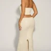 Saphira Embellished Cut-Out Draped Corset Gown i vitt Saphira Embellished Cut-Out Draped Corset Gown i vitt