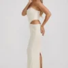 Saphira Embellished Cut-Out Draped Corset Gown i vitt Saphira Embellished Cut-Out Draped Corset Gown i vitt