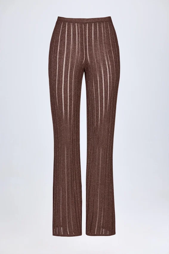Selara Mid-Rise Flared Trousers i Bronze Selara Mid-Rise Flared Trousers i Bronze