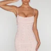 Seychelles miniklänning med utsmyckad cowl-hals i färgen Blush Seychelles miniklänning med utsmyckad cowl-hals i färgen Blush