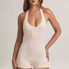 Shelly Modal ribbad rygglös playsuit i randigt mönster Shelly Modal ribbad rygglös playsuit i randigt mönster