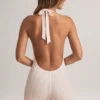 Shelly Modal ribbad rygglös playsuit i randigt mönster Shelly Modal ribbad rygglös playsuit i randigt mönster