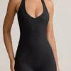 Shelly Modal Ribbad rygglös playsuit i svart Shelly Modal Ribbad rygglös playsuit i svart