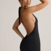 Shelly Modal Ribbad rygglös playsuit i svart Shelly Modal Ribbad rygglös playsuit i svart