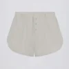 Shorts med knappar och medelhög midja i ljusgrått Shorts med knappar och medelhög midja i ljusgrått