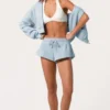 Shorts med medelhög midja i Powder Blue Shorts med medelhög midja i Powder Blue