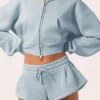 Shorts med medelhög midja i Powder Blue Shorts med medelhög midja i Powder Blue