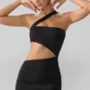 Shyla Slinky Jersey Ruched Cut Out Miniklänning i Svart Shyla Slinky Jersey Ruched Cut Out Miniklänning i Svart
