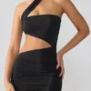 Shyla Slinky Jersey Ruched Cut Out Miniklänning i Svart Shyla Slinky Jersey Ruched Cut Out Miniklänning i Svart