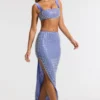 Siona Embellished Mid Rise Gown Kjol i blått Siona Embellished Mid Rise Gown Kjol i blått