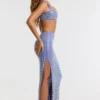 Siona Embellished Mid Rise Gown Kjol i blått Siona Embellished Mid Rise Gown Kjol i blått