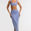 Siona Embellished Mid Rise Gown Kjol i blått Siona Embellished Mid Rise Gown Kjol i blått
