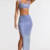 Siona Embellished Mid Rise Gown Kjol i blått Siona Embellished Mid Rise Gown Kjol i blått