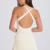 Skort i ribbstickat med knytning i färgen Cream Skort i ribbstickat med knytning i färgen Cream